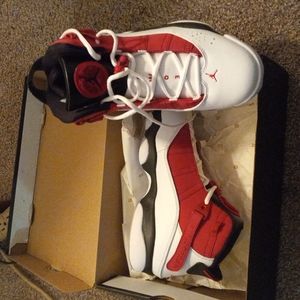 Jordan's 6 rings Size 9, white,red and black